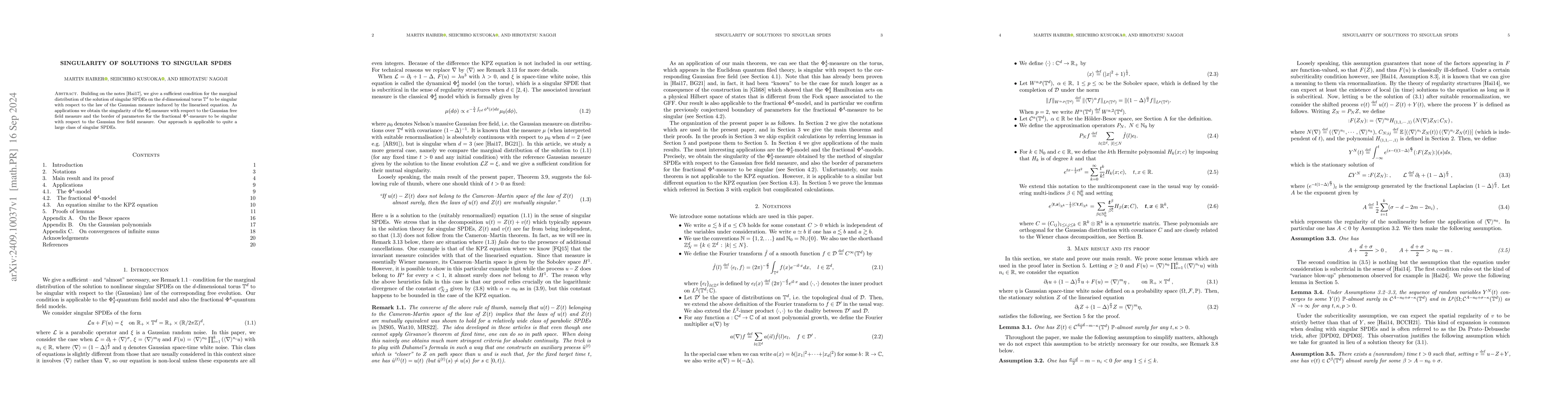 Thumbnail for Singularity of solutions to singular SPDEs