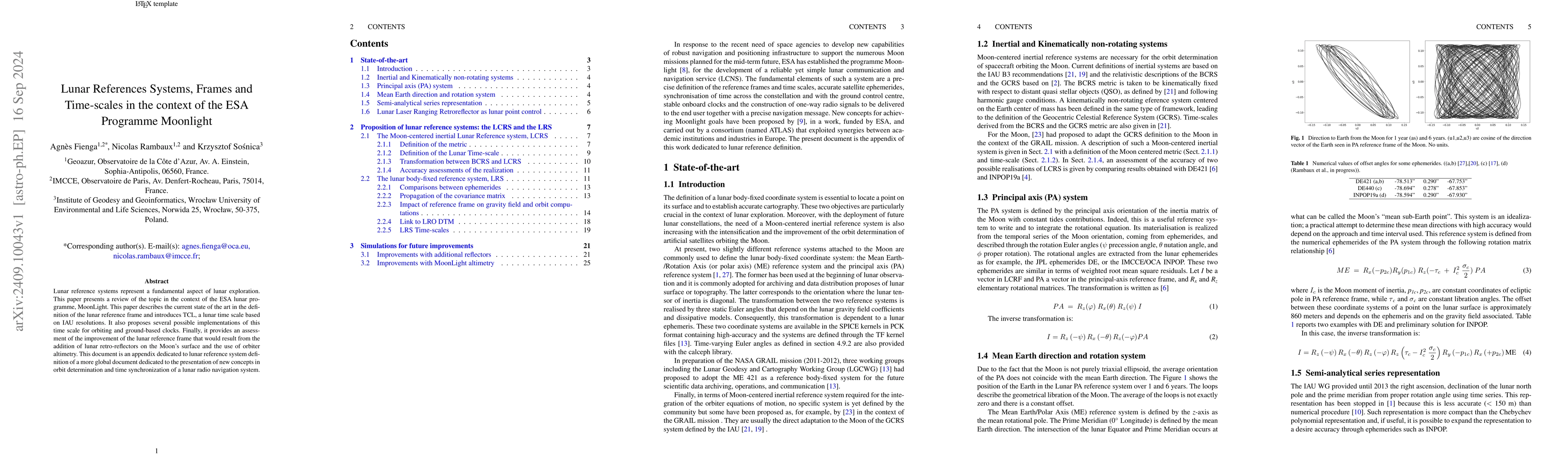Thumbnail for Lunar References Systems, Frames and Time-scales in the context of the
  ESA Programme Moonlight
