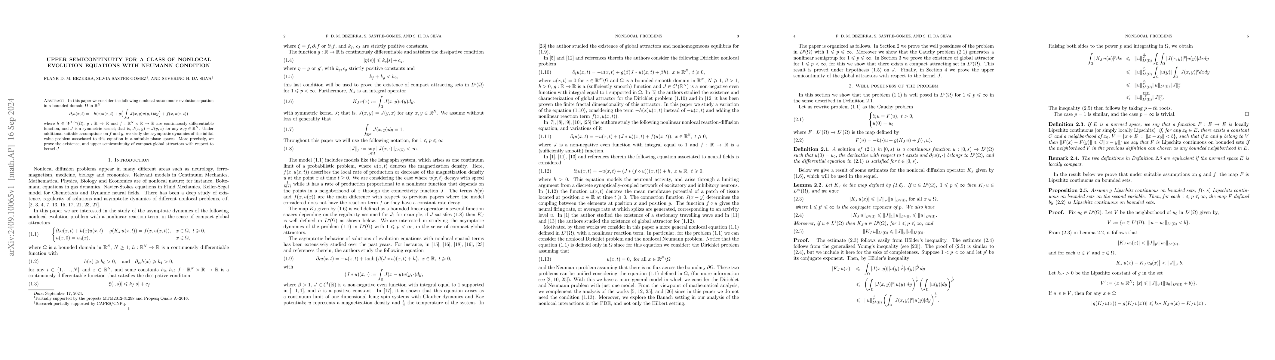 Thumbnail for Upper semicontinuity for a class of nonlocal evolution equations with
  Neumann condition