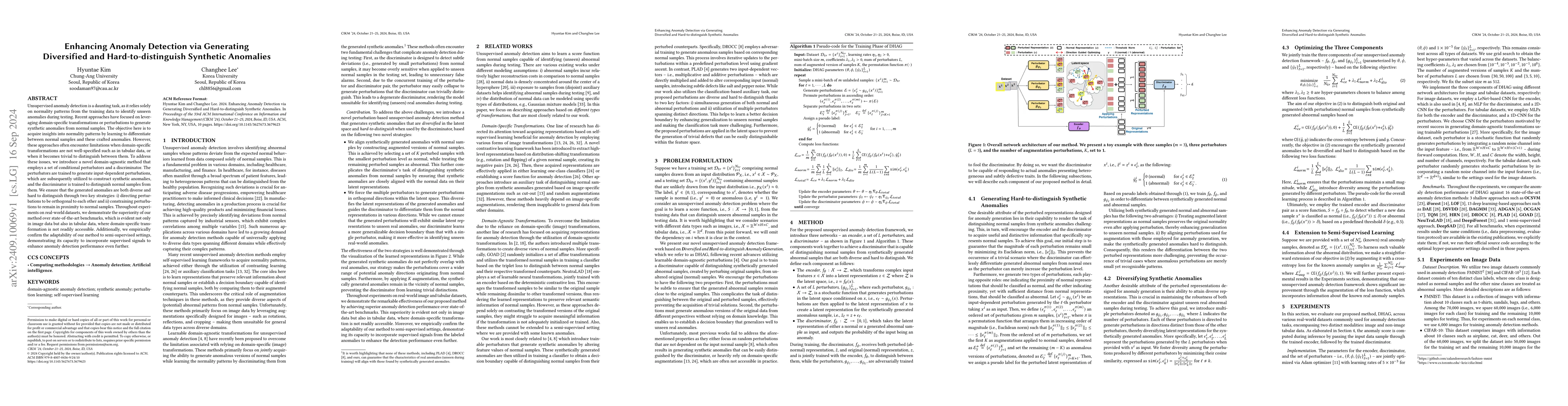 Thumbnail for Enhancing Anomaly Detection via Generating Diversified and
  Hard-to-distinguish Synthetic Anomalies