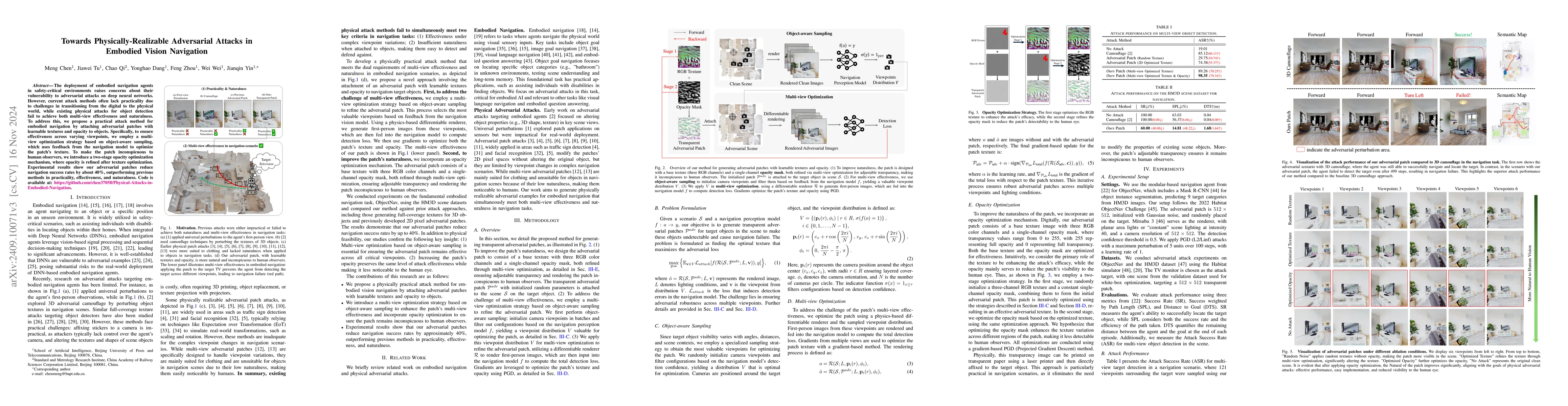 Thumbnail for Towards Physically-Realizable Adversarial Attacks in Embodied Vision
  Navigation