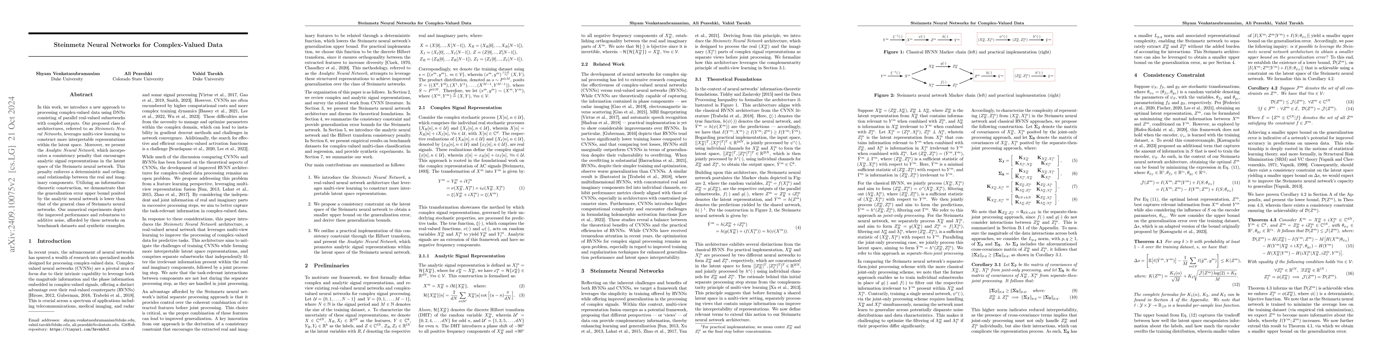 Thumbnail for Steinmetz Neural Networks for Complex-Valued Data