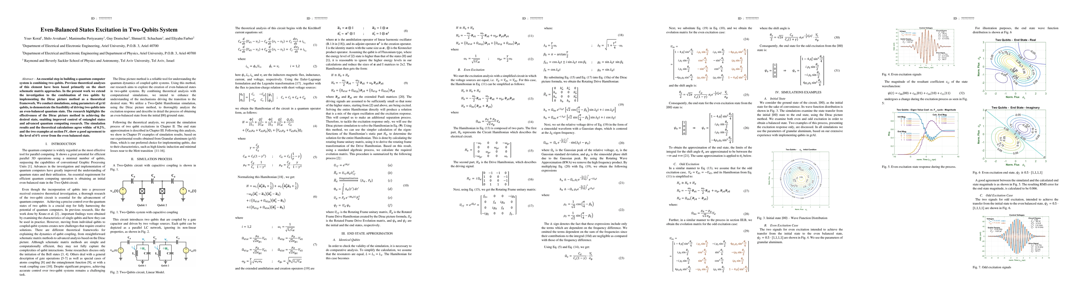 Thumbnail for Even-Balanced States Excitation in Two-Qubits System