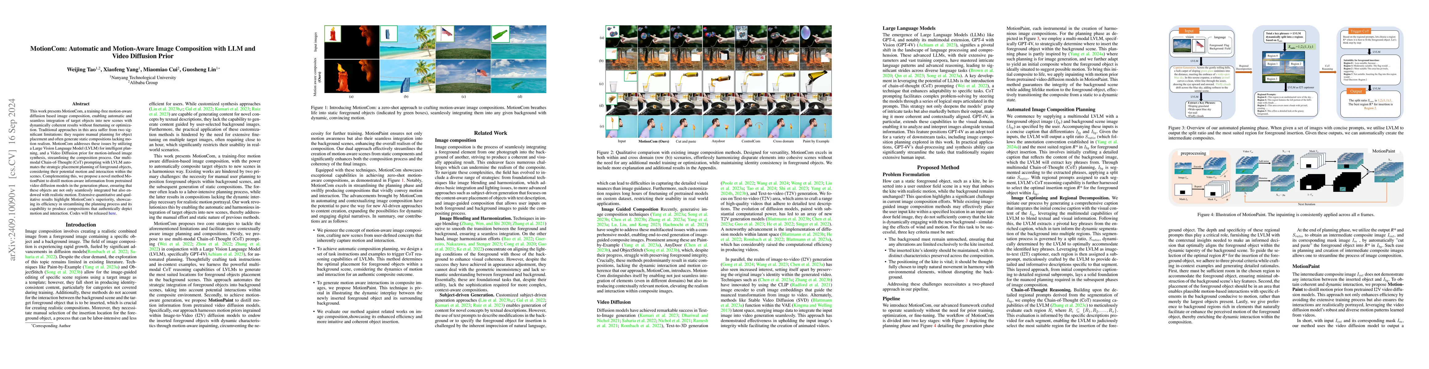 Thumbnail for MotionCom: Automatic and Motion-Aware Image Composition with LLM and
  Video Diffusion Prior