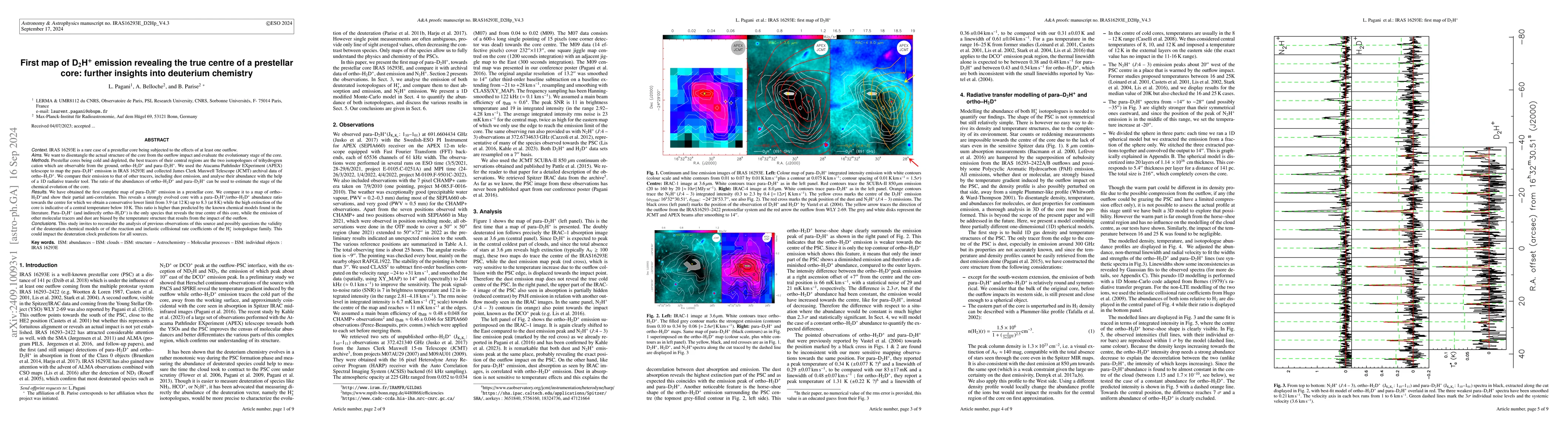 Thumbnail for First map of D$_2$H$^+$ emission revealing the true centre of a
  prestellar core: further insights into deuterium chemistry