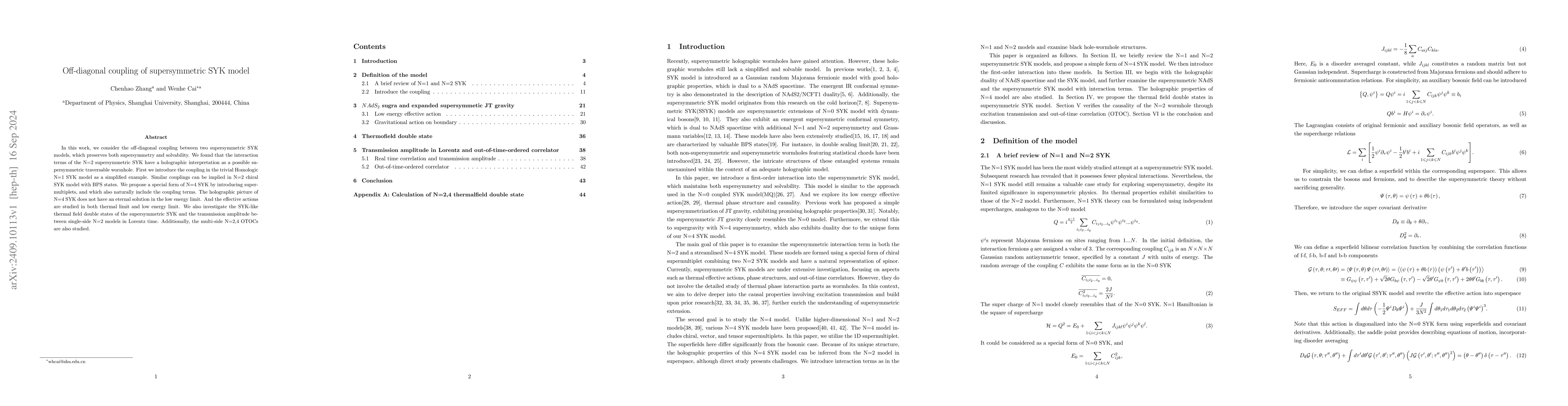 Thumbnail for Off-diagonal coupling of supersymmetric SYK model