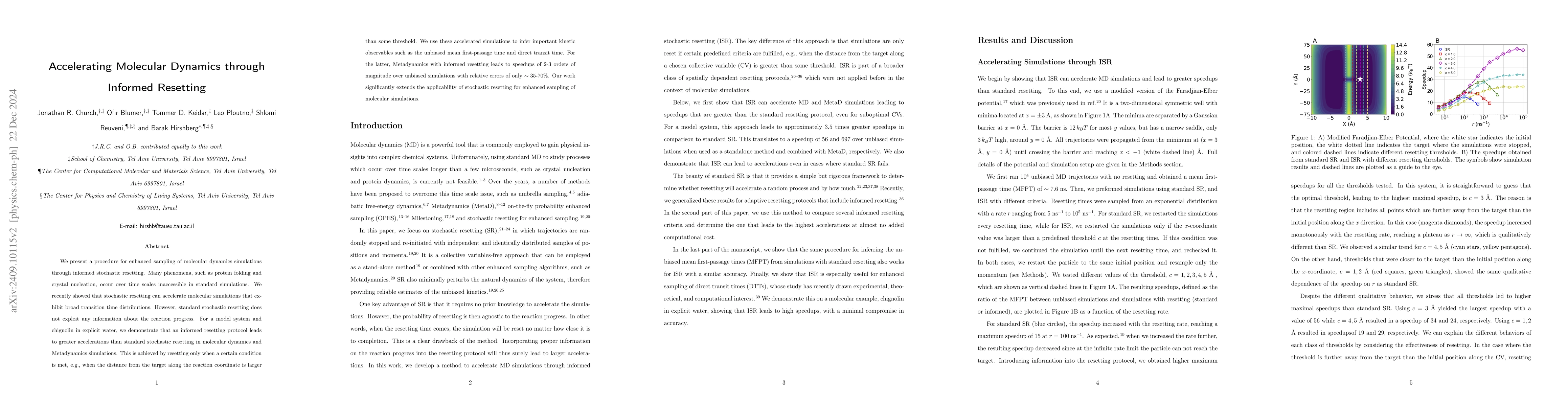 Thumbnail for Accelerating Molecular Dynamics through Informed Resetting