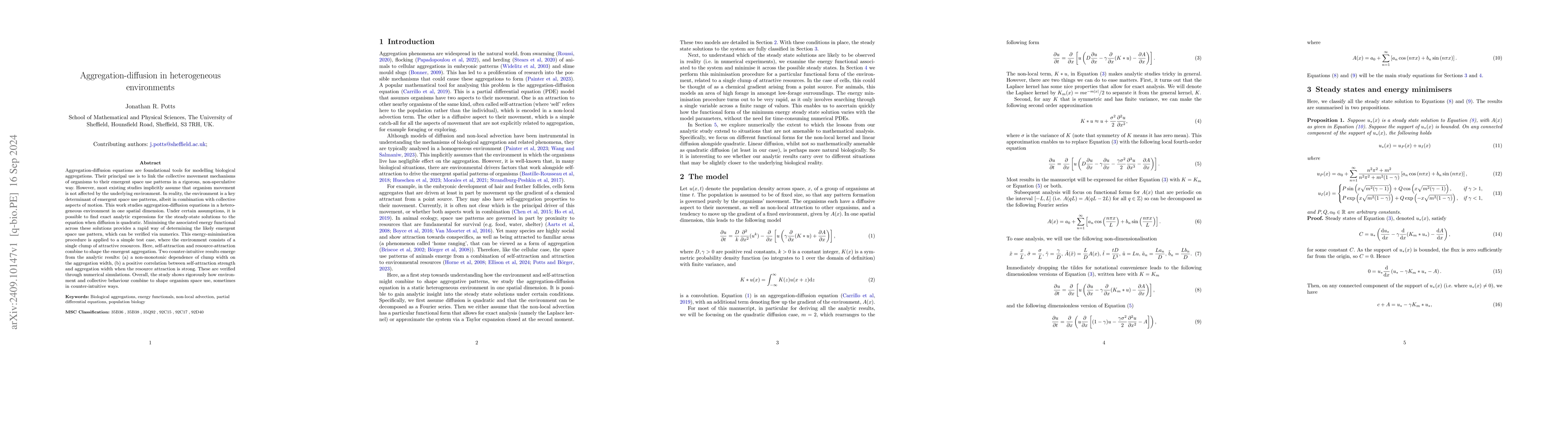 Thumbnail for Aggregation-diffusion in heterogeneous environments