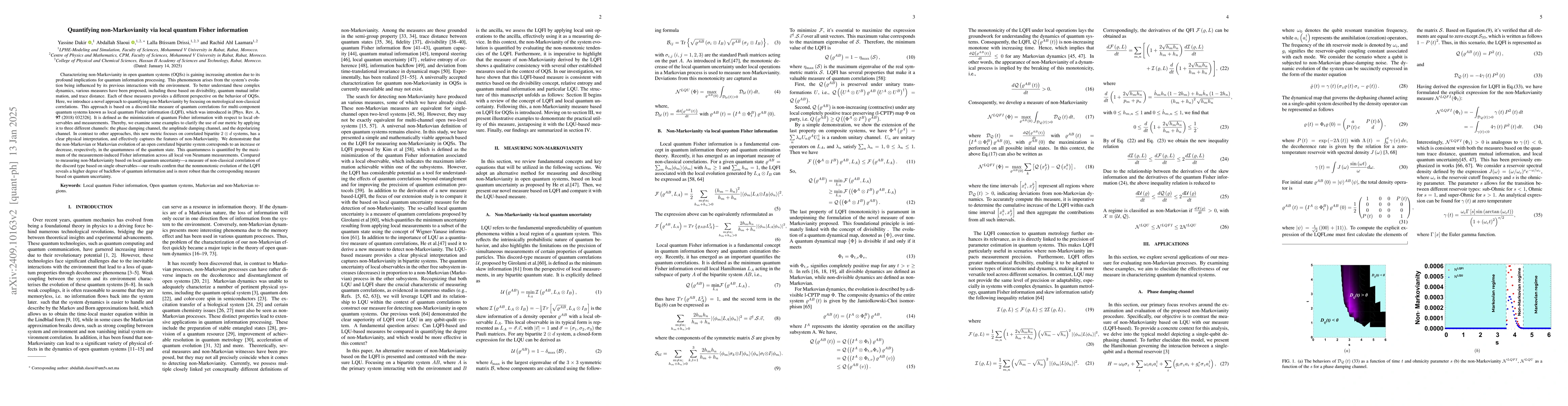 Thumbnail for Quantifying non-Markovianity via local quantum Fisher information