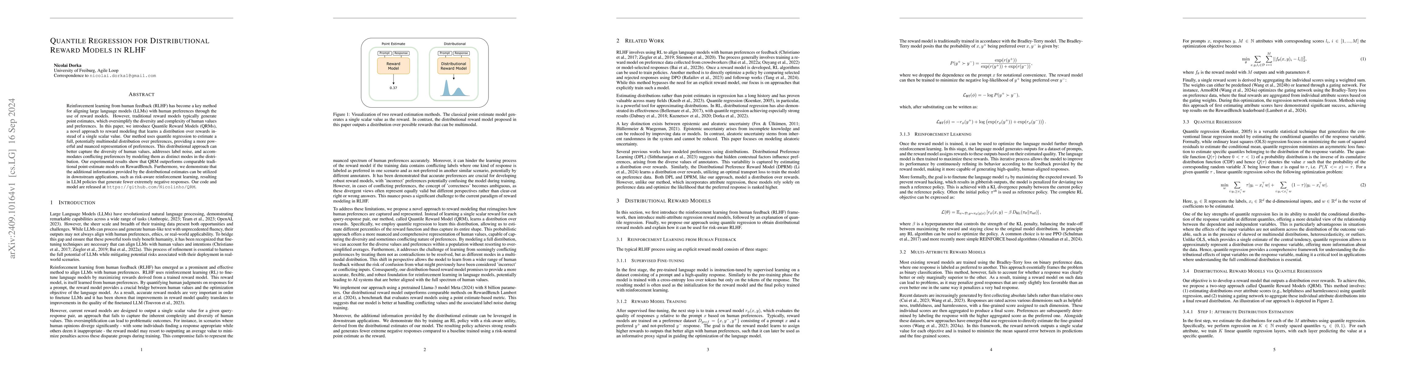 Thumbnail for Quantile Regression for Distributional Reward Models in RLHF