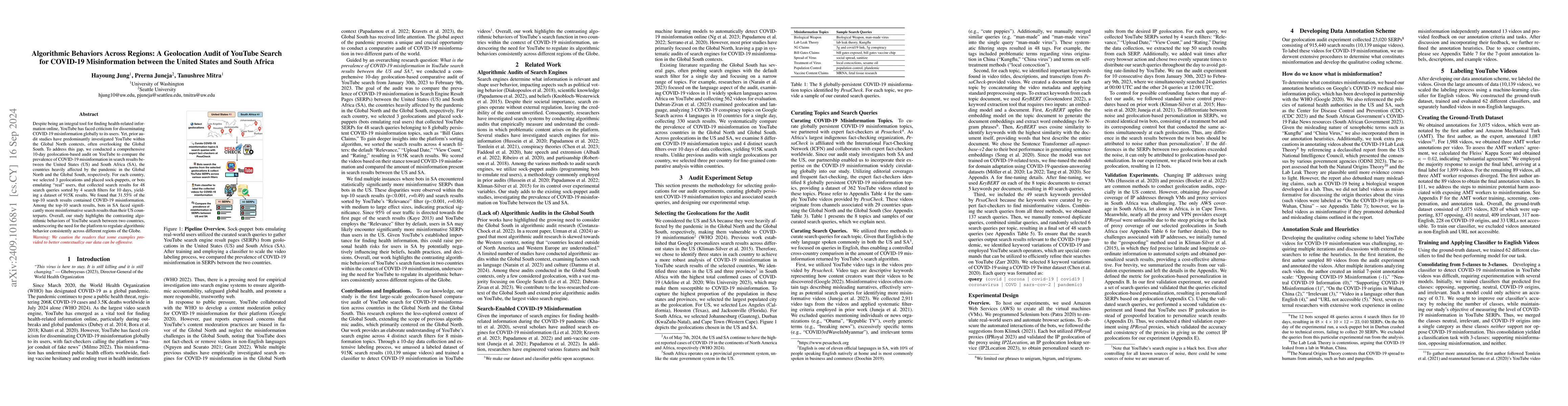 Thumbnail for Algorithmic Behaviors Across Regions: A Geolocation Audit of YouTube
  Search for COVID-19 Misinformation between the United States and South Africa