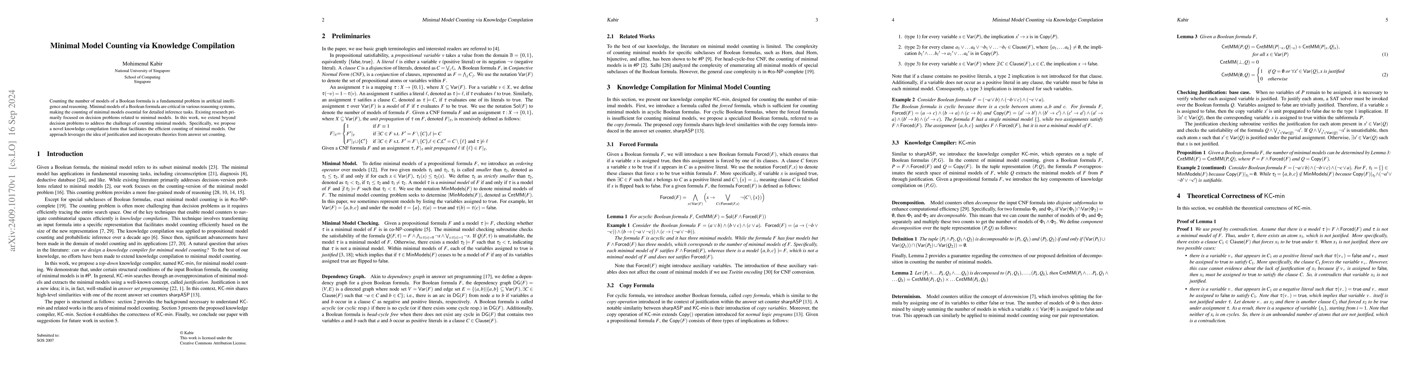 Thumbnail for Minimal Model Counting via Knowledge Compilation