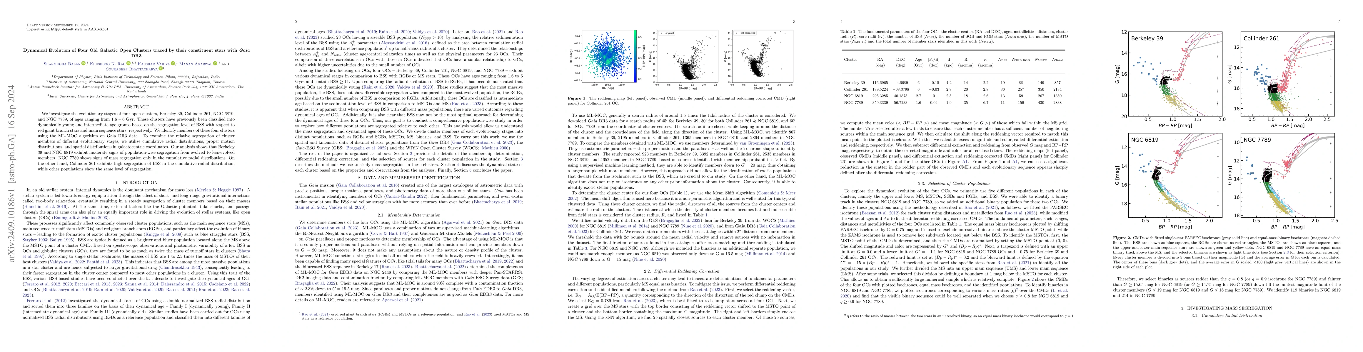 Thumbnail for Dynamical Evolution of Four Old Galactic Open Clusters traced by their
  constituent stars with \textit{Gaia} DR3
