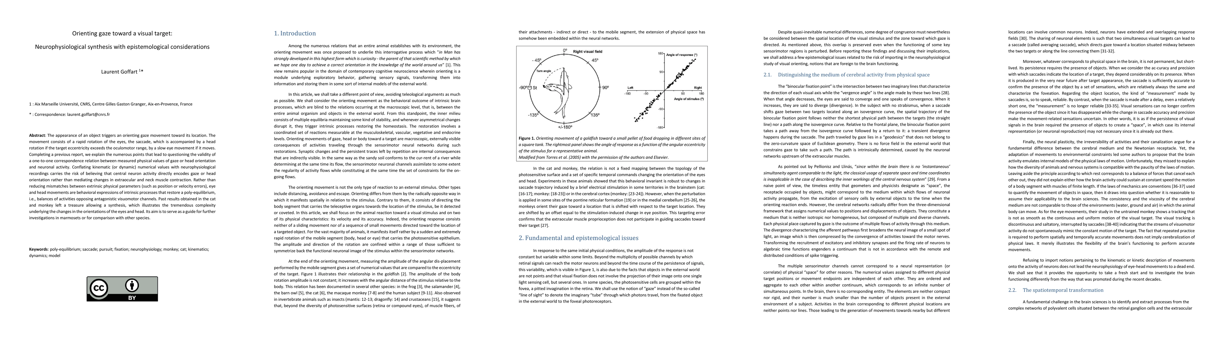 Thumbnail for Orienting gaze toward a visual target: Neurophysiological synthesis with
  epistemological considerations
