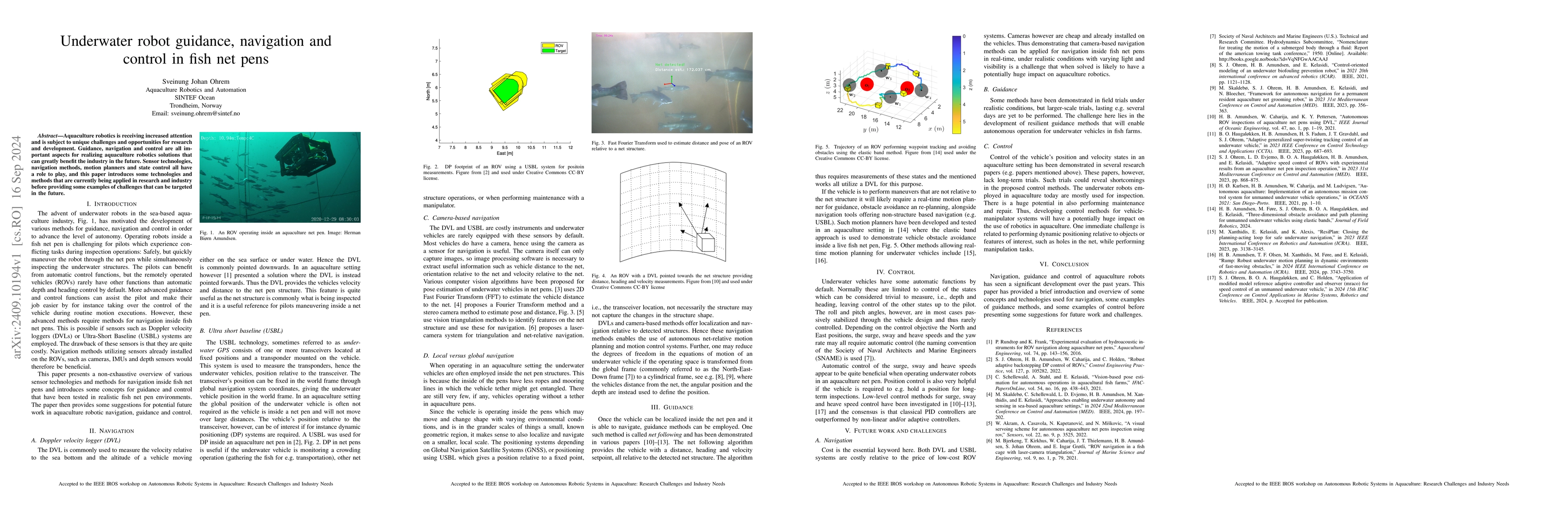 Thumbnail for Underwater robot guidance, navigation and control in fish net pens