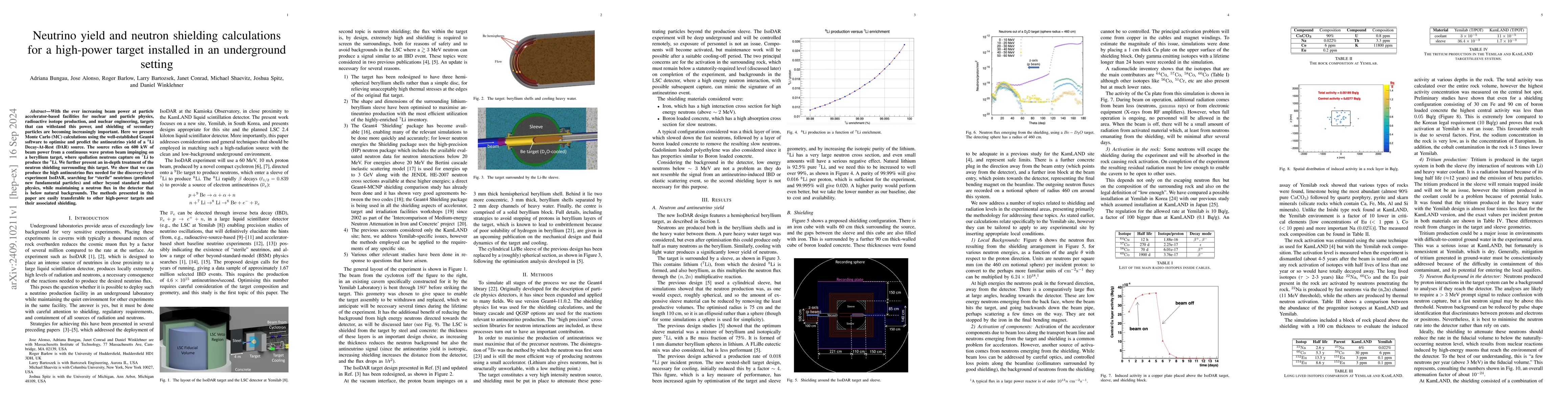 Thumbnail for Neutrino yield and neutron shielding calculations for a high-power
  target installed in an underground setting