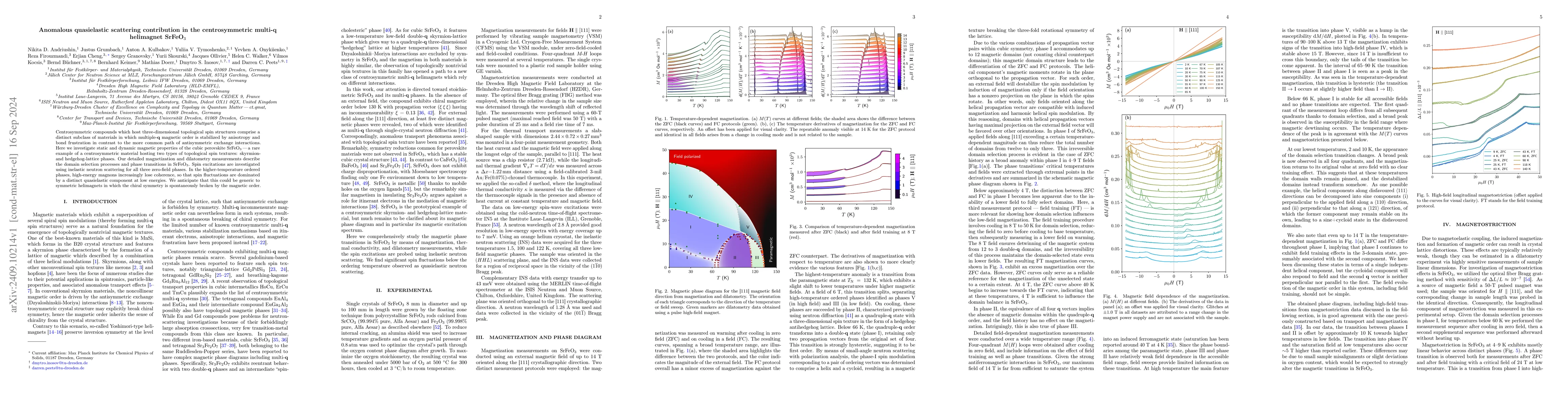 Thumbnail for Anomalous quasielastic scattering contribution in the centrosymmetric
  multi-$\mathbf{q}$ helimagnet SrFeO$_3$