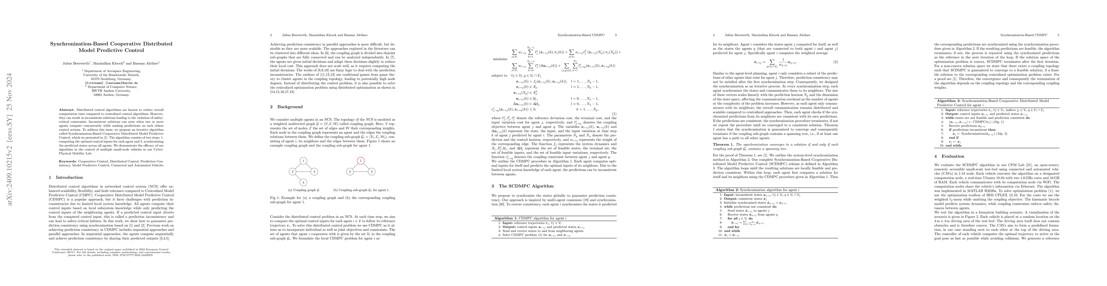 Thumbnail for Synchronization-Based Cooperative Distributed Model Predictive Control