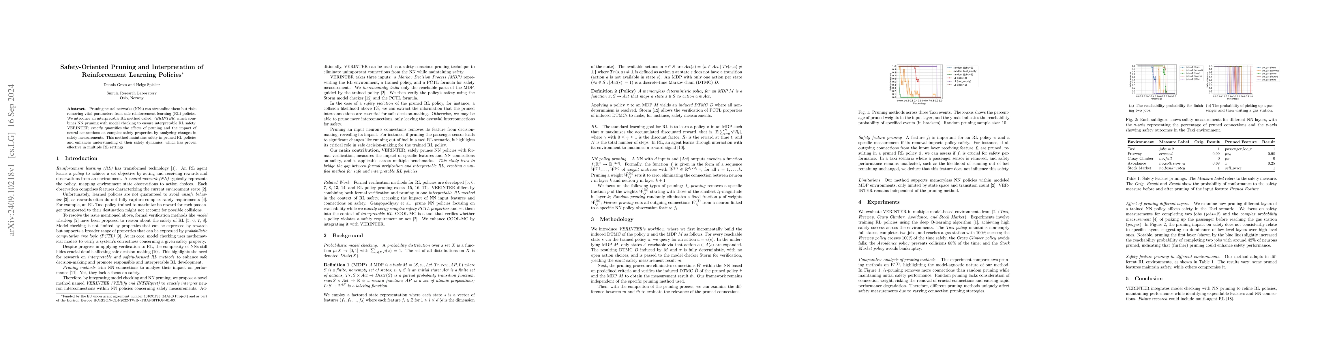 Thumbnail for Safety-Oriented Pruning and Interpretation of Reinforcement Learning
  Policies