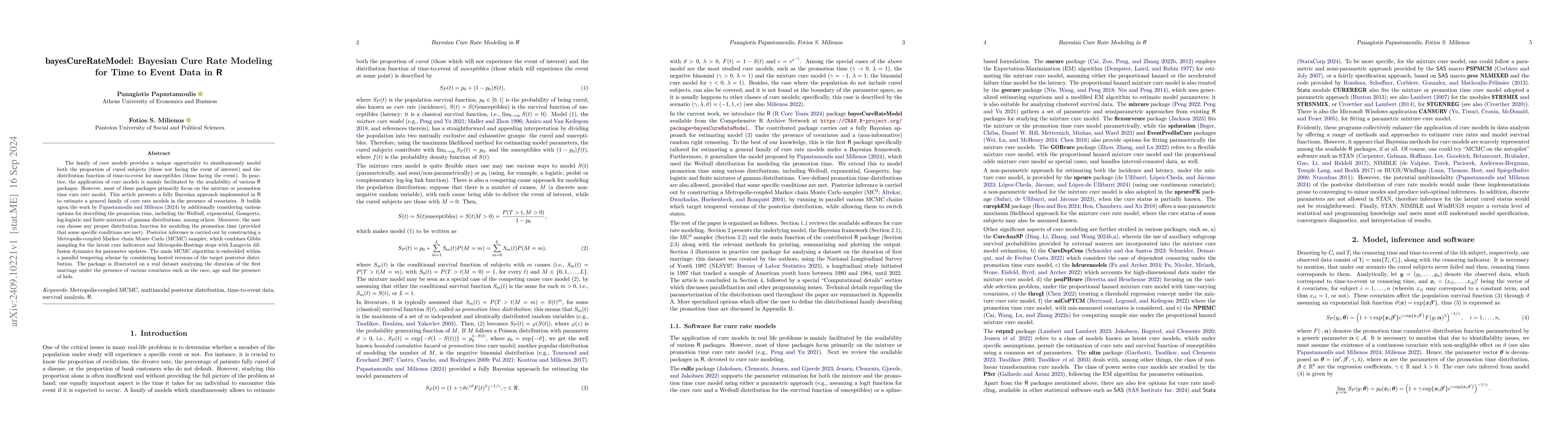 Thumbnail for bayesCureRateModel: Bayesian Cure Rate Modeling for Time to Event Data
  in R