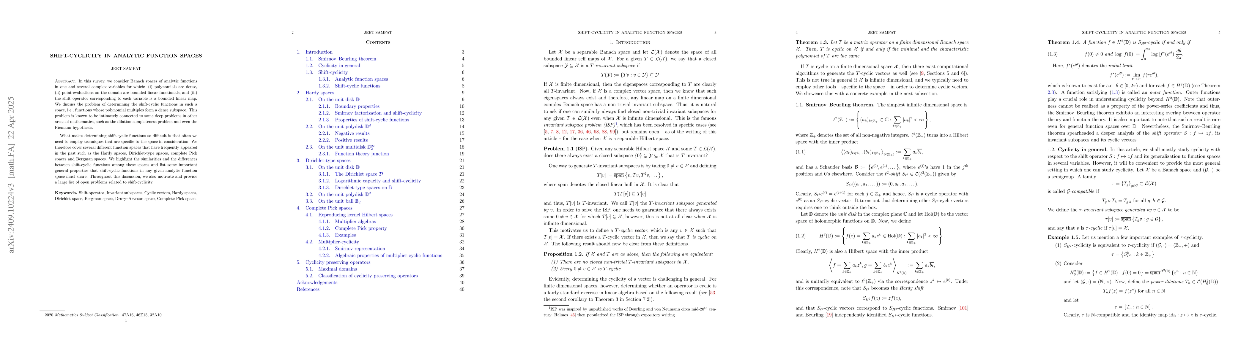 Thumbnail for Shift-cyclicity in analytic function spaces