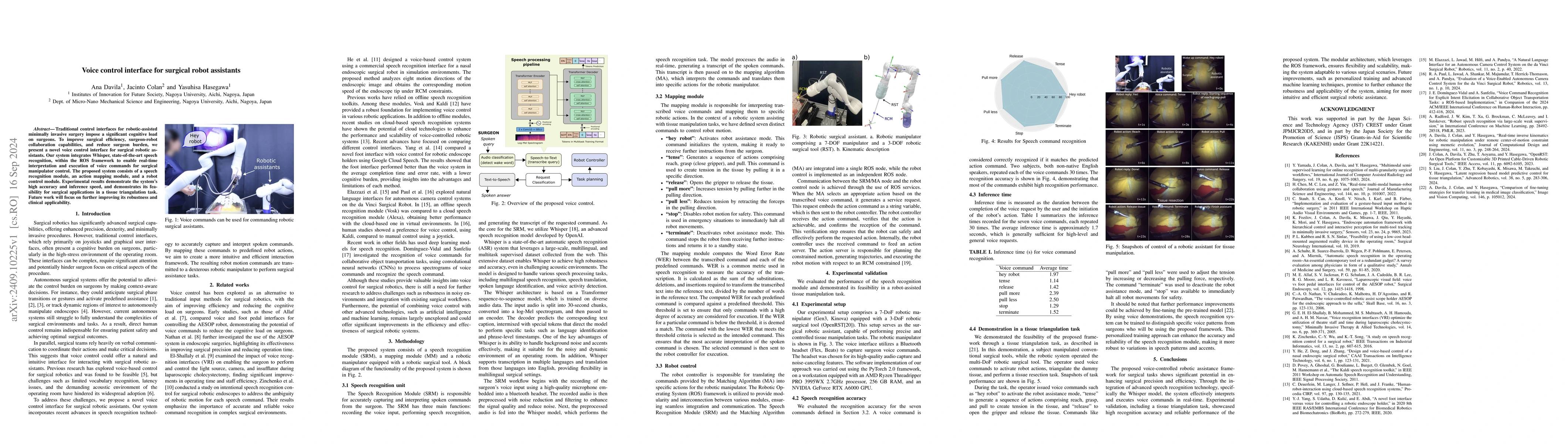 Thumbnail for Voice control interface for surgical robot assistants