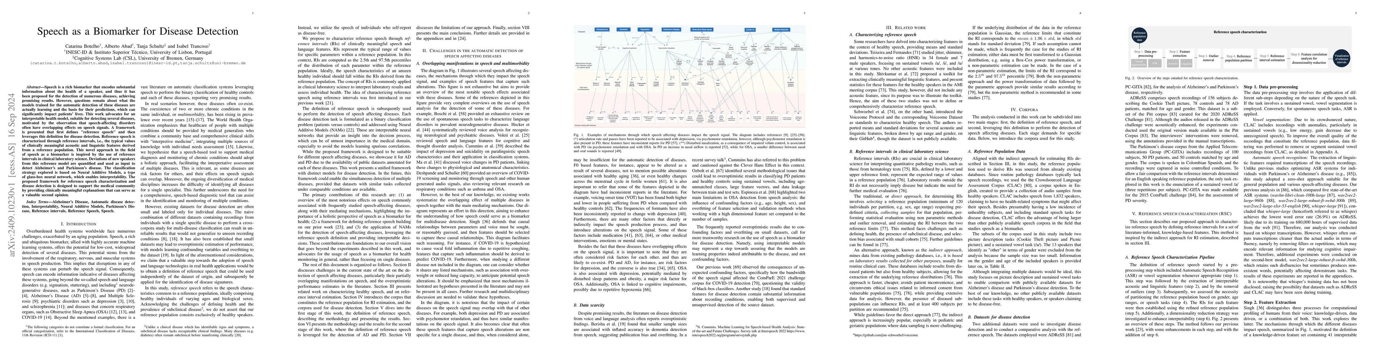 Thumbnail for Speech as a Biomarker for Disease Detection