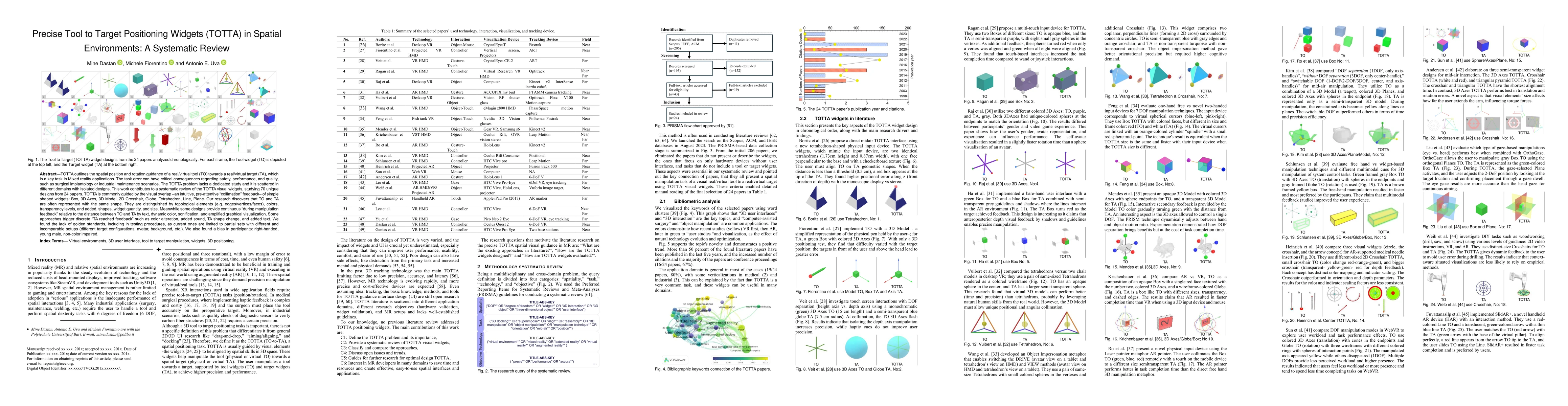 Thumbnail for Precise Tool to Target Positioning Widgets (TOTTA) in Spatial
  Environments: A Systematic Review
