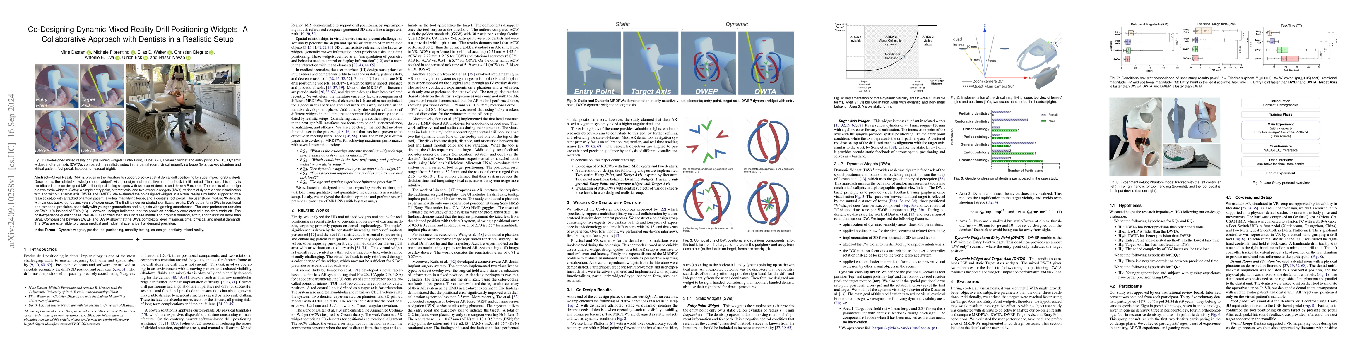 Thumbnail for Co-Designing Dynamic Mixed Reality Drill Positioning Widgets: A
  Collaborative Approach with Dentists in a Realistic Setup