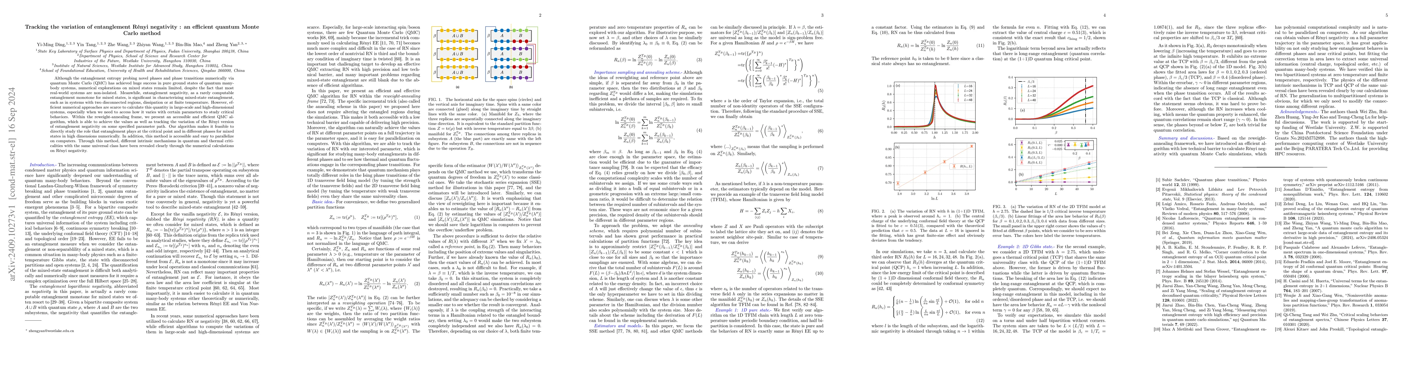 Thumbnail for Tracking the variation of entanglement Rényi negativity: an efficient
  quantum Monte Carlo method