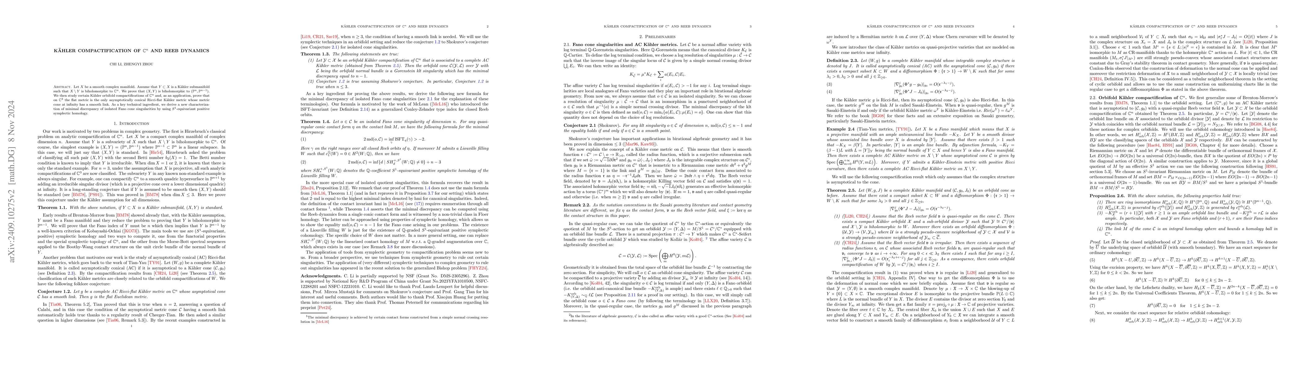 Thumbnail for Kähler compactification of $\mathbb{C}^n$ and Reeb dynamics