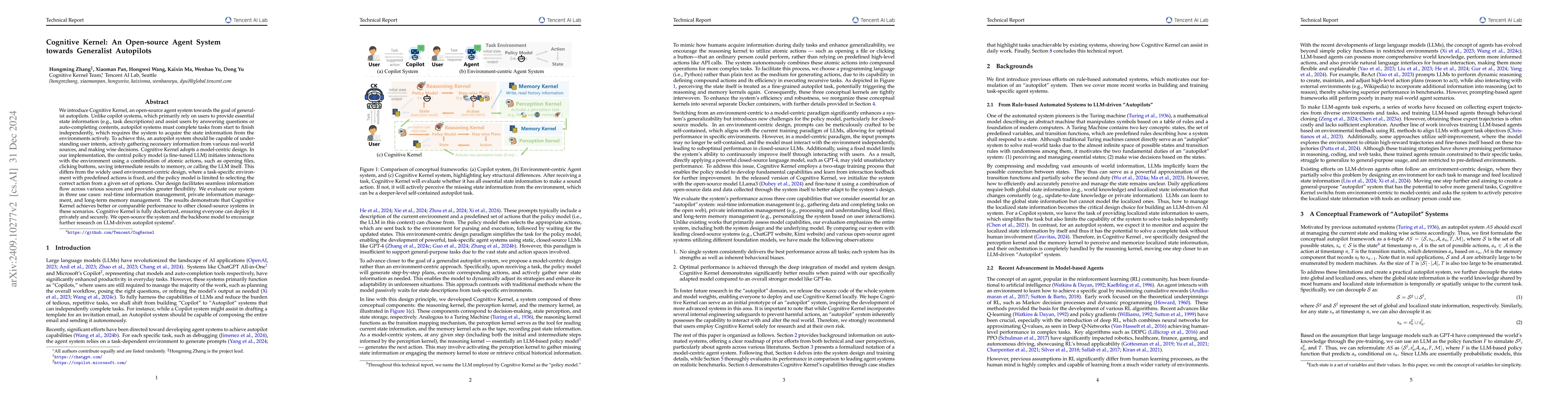 Thumbnail for Cognitive Kernel: An Open-source Agent System towards Generalist
  Autopilots