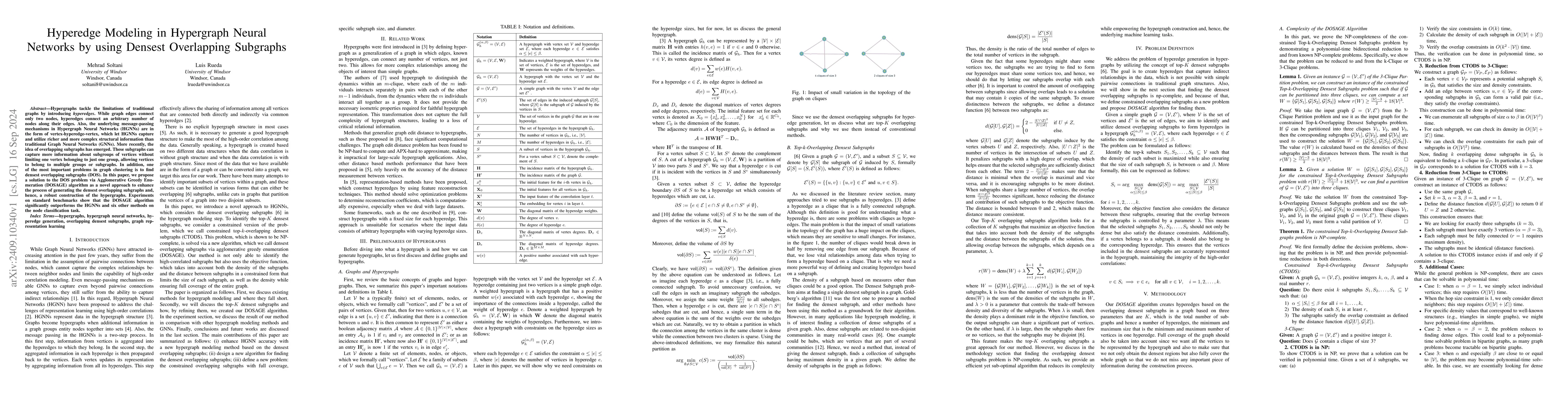 Thumbnail for Hyperedge Modeling in Hypergraph Neural Networks by using Densest
  Overlapping Subgraphs