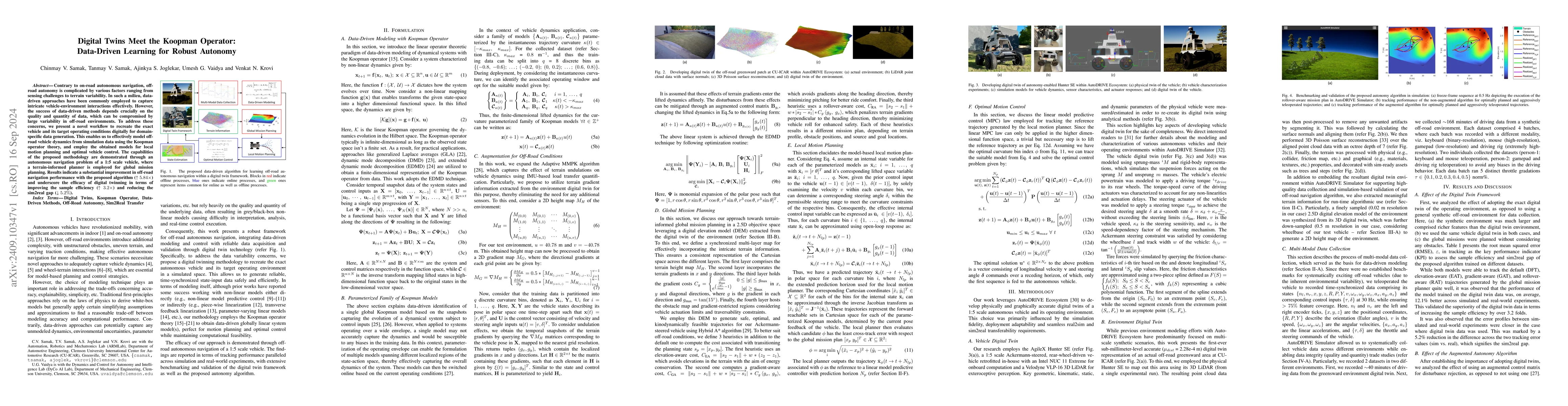 Thumbnail for Digital Twins Meet the Koopman Operator: Data-Driven Learning for Robust
  Autonomy