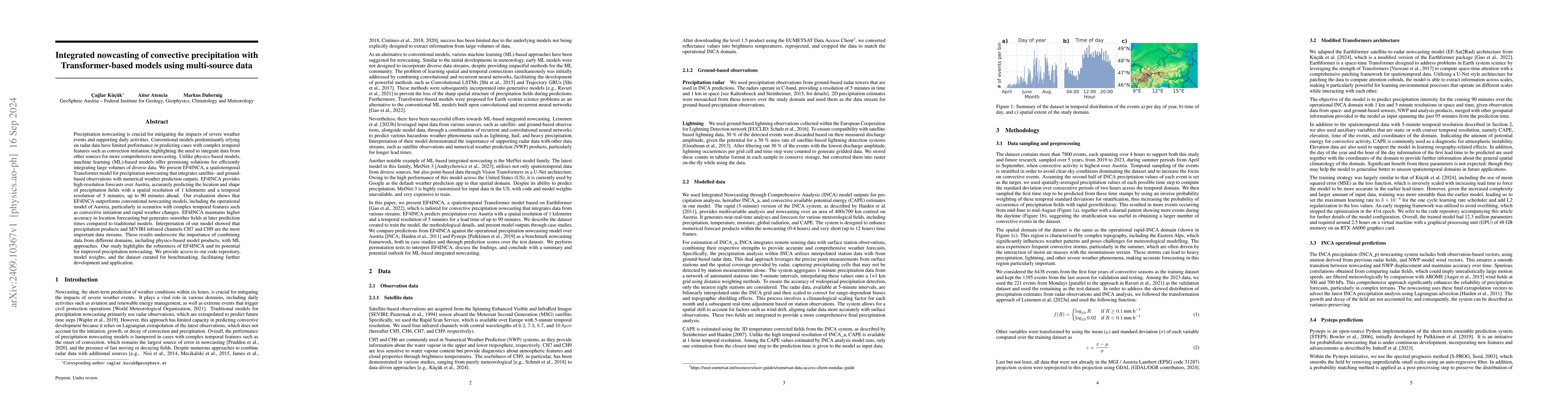 Thumbnail for Integrated nowcasting of convective precipitation with Transformer-based
  models using multi-source data