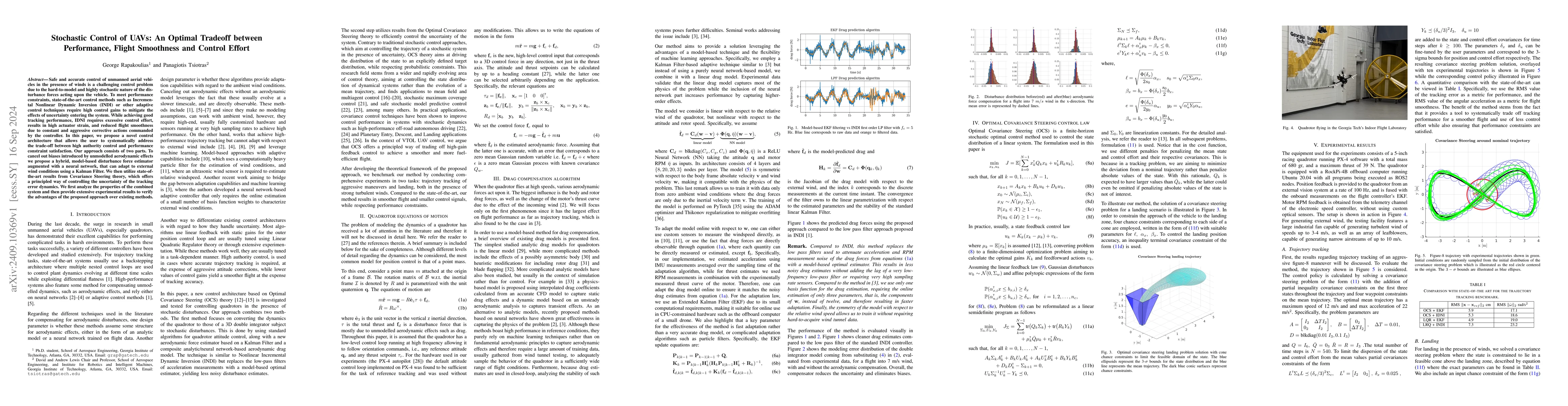Thumbnail for Stochastic Control of UAVs: An Optimal Tradeoff between Performance,
  Flight Smoothness and Control Effort