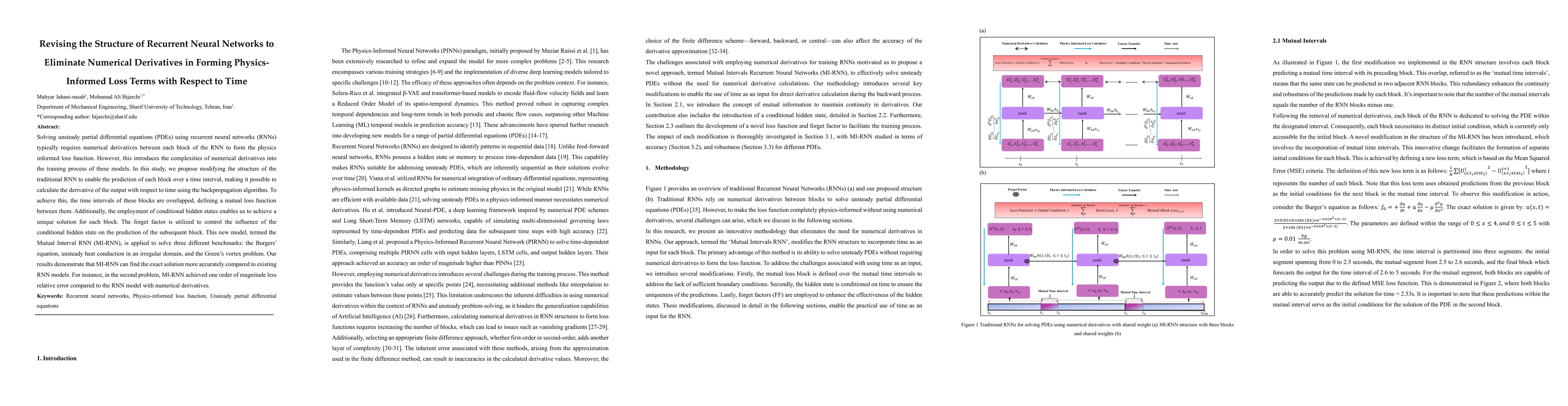 Thumbnail for Revising the Structure of Recurrent Neural Networks to Eliminate
  Numerical Derivatives in Forming Physics Informed Loss Terms with Respect to
  Time