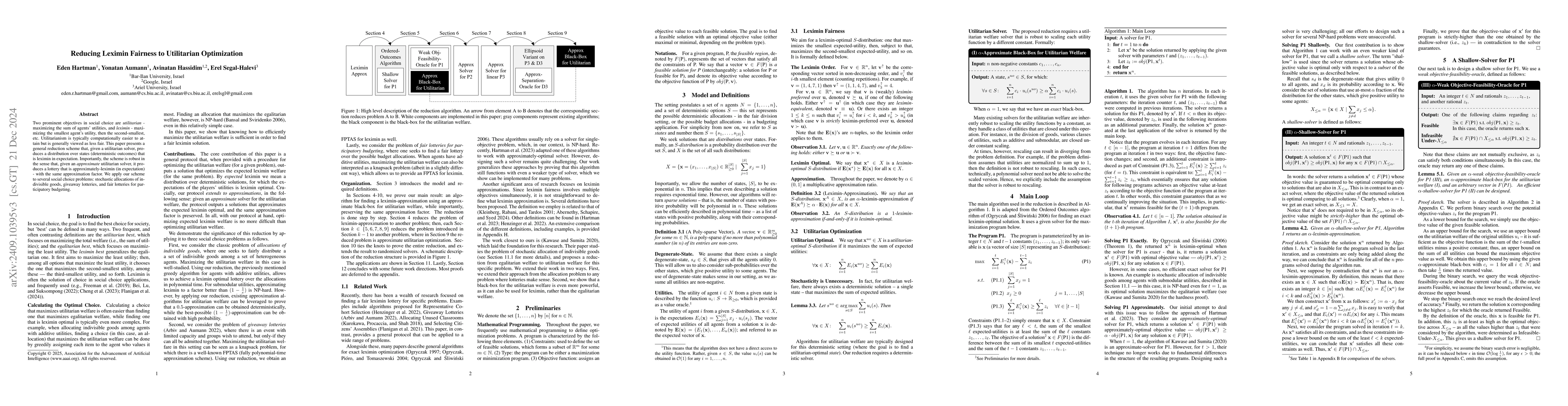 Thumbnail for Reducing Leximin Fairness to Utilitarian Optimization