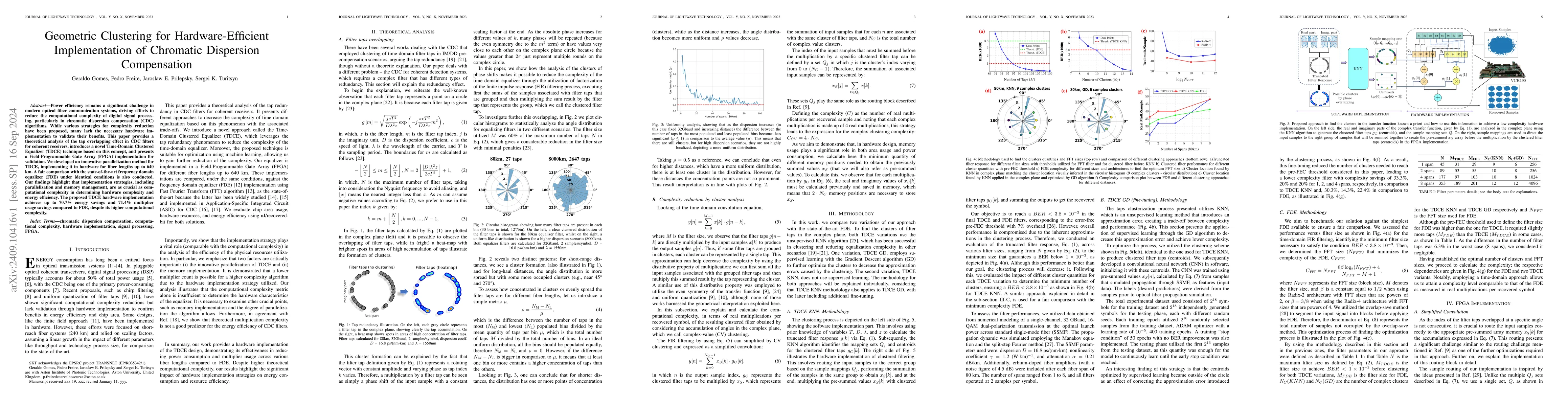 Thumbnail for Geometric Clustering for Hardware-Efficient Implementation of Chromatic
  Dispersion Compensation