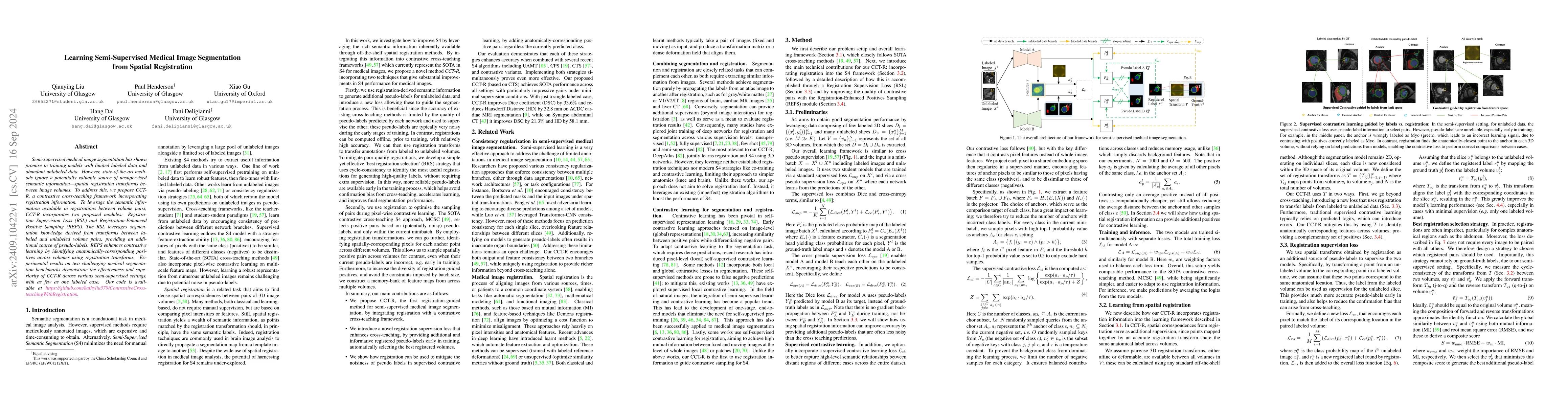 Thumbnail for Learning Semi-Supervised Medical Image Segmentation from Spatial
  Registration