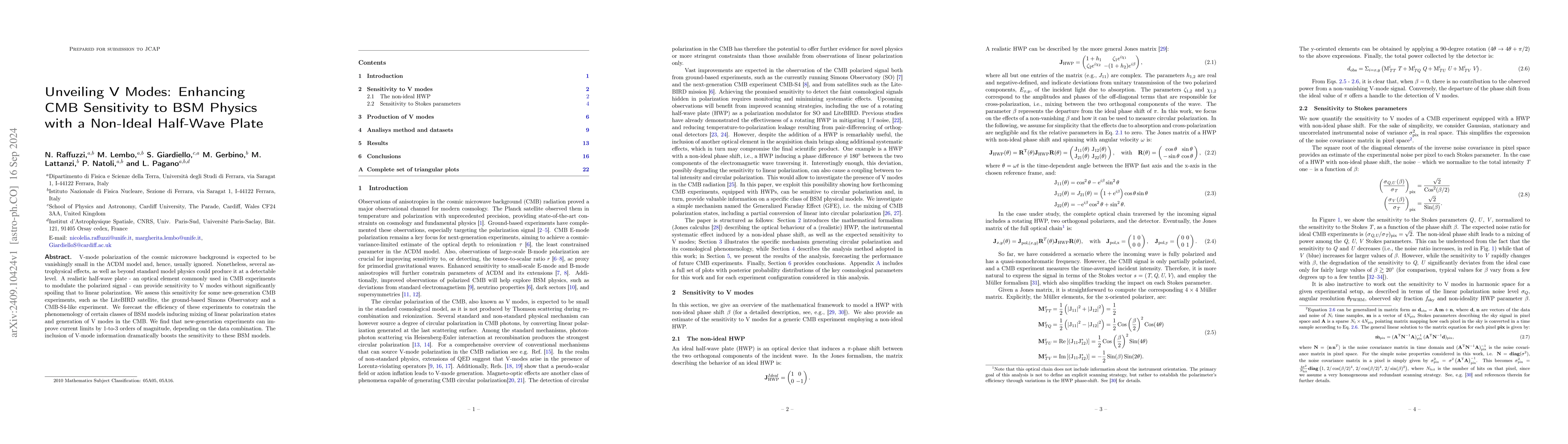 Thumbnail for Unveiling V Modes: Enhancing CMB Sensitivity to BSM Physics with a
  Non-Ideal Half-Wave Plate