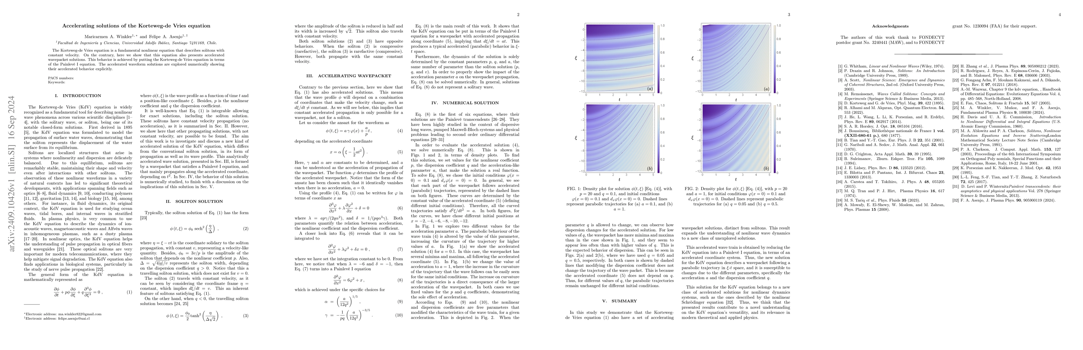 Thumbnail for Accelerating solutions of the Korteweg-de Vries equation