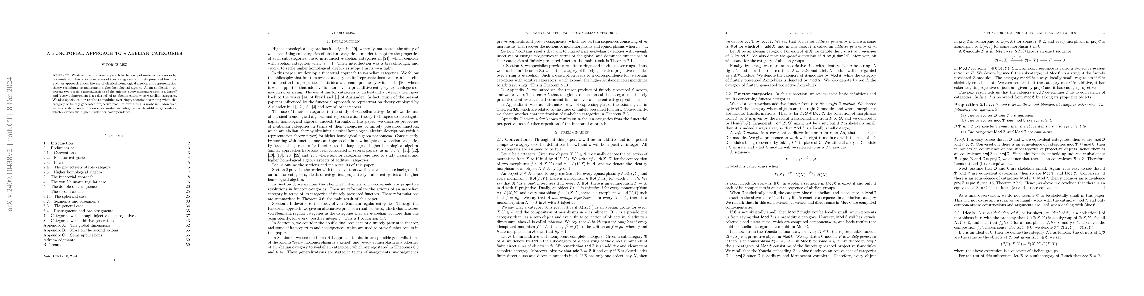 Thumbnail for A functorial approach to $n$-abelian categories