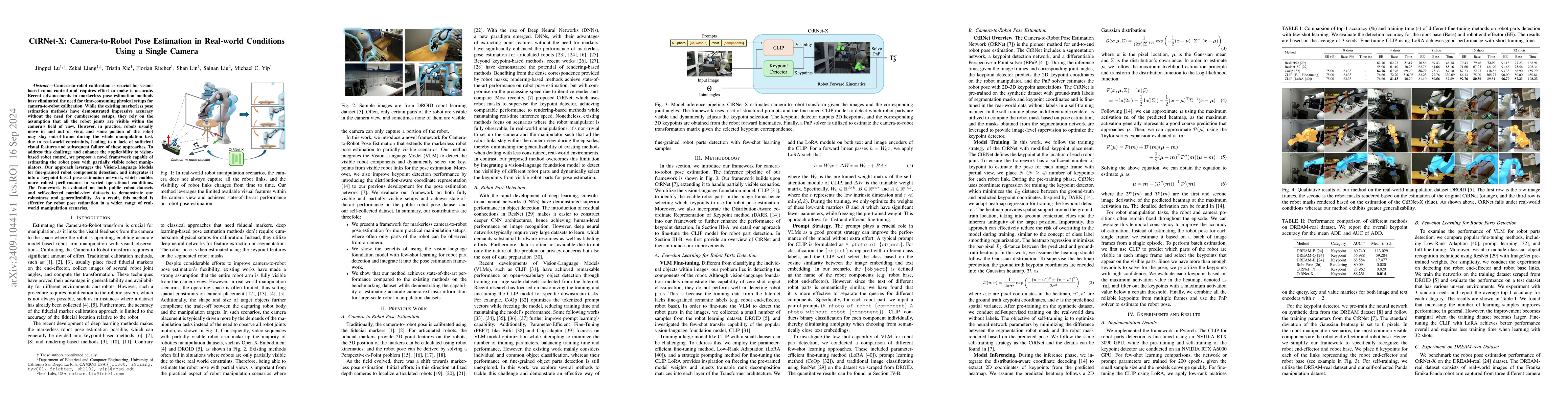 Thumbnail for CtRNet-X: Camera-to-Robot Pose Estimation in Real-world Conditions Using
  a Single Camera