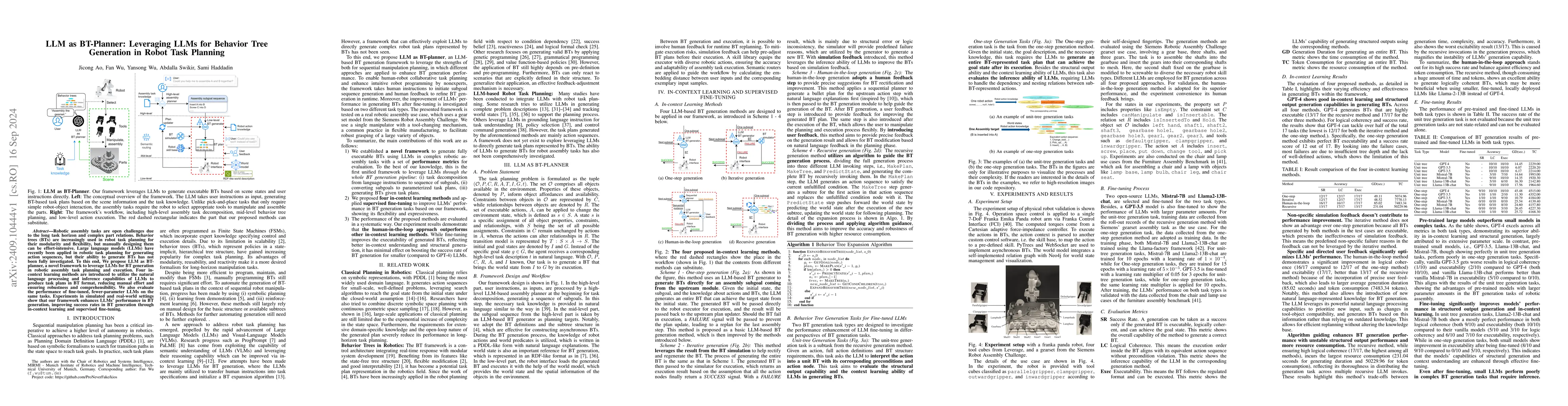 Thumbnail for LLM as BT-Planner: Leveraging LLMs for Behavior Tree Generation in Robot
  Task Planning