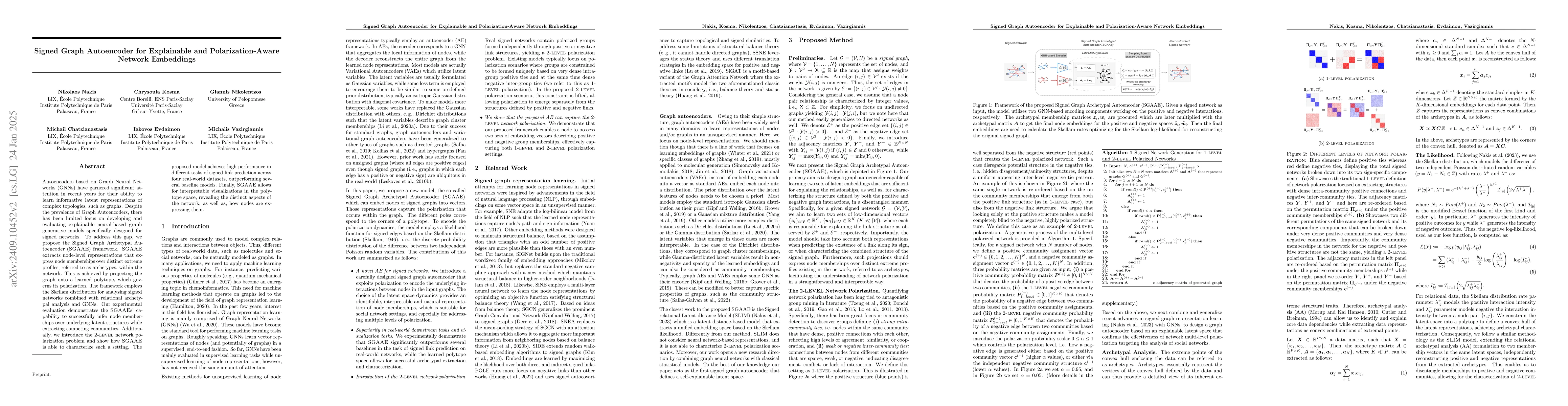 Thumbnail for Signed Graph Autoencoder for Explainable and Polarization-Aware Network
  Embeddings