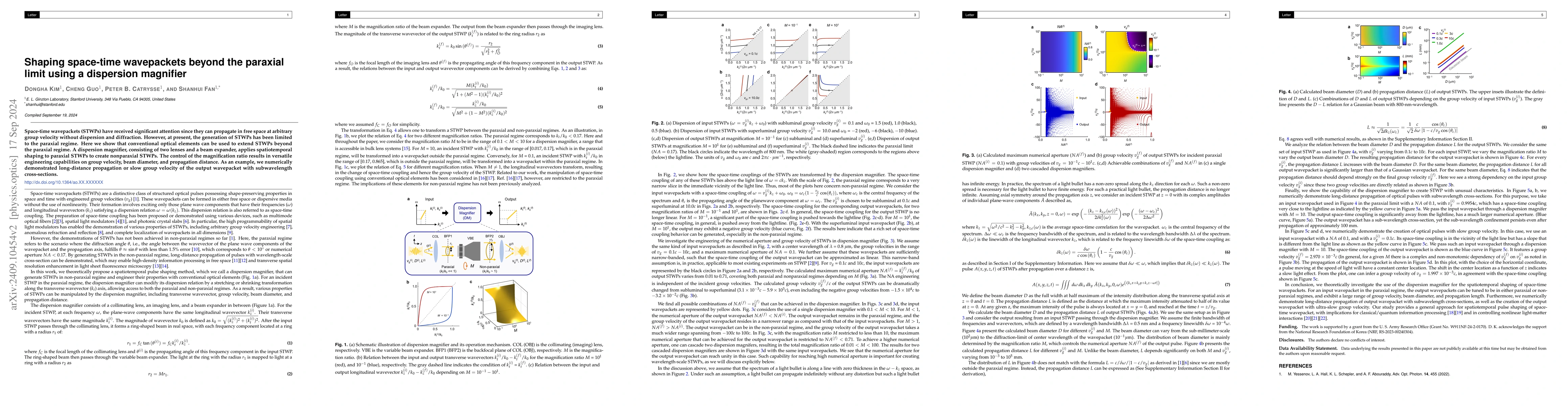 Thumbnail for Shaping space-time wavepackets beyond the paraxial limit using a
  dispersion magnifier