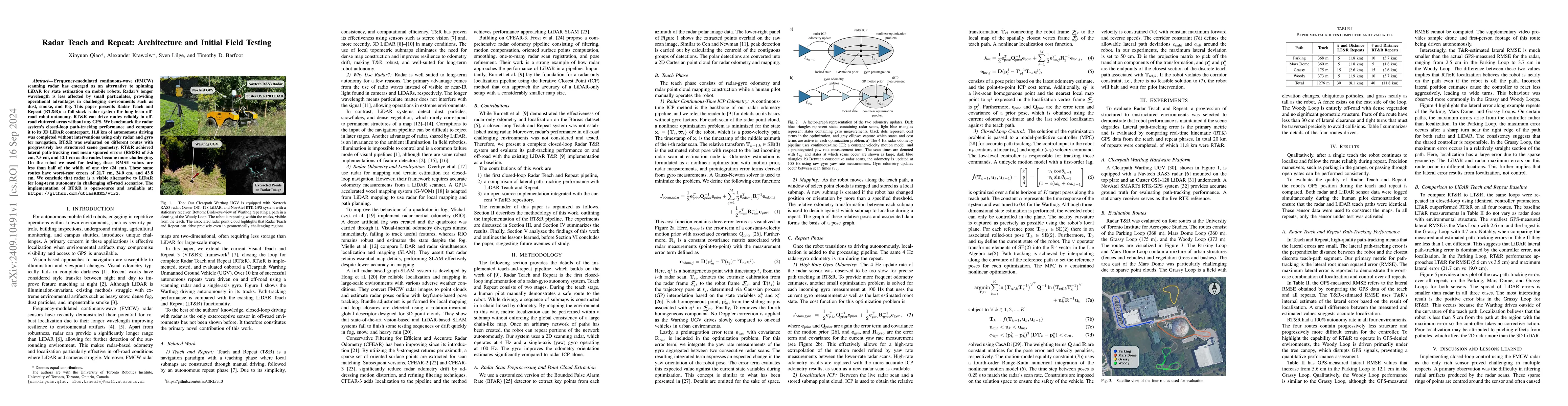 Thumbnail for Radar Teach and Repeat: Architecture and Initial Field Testing