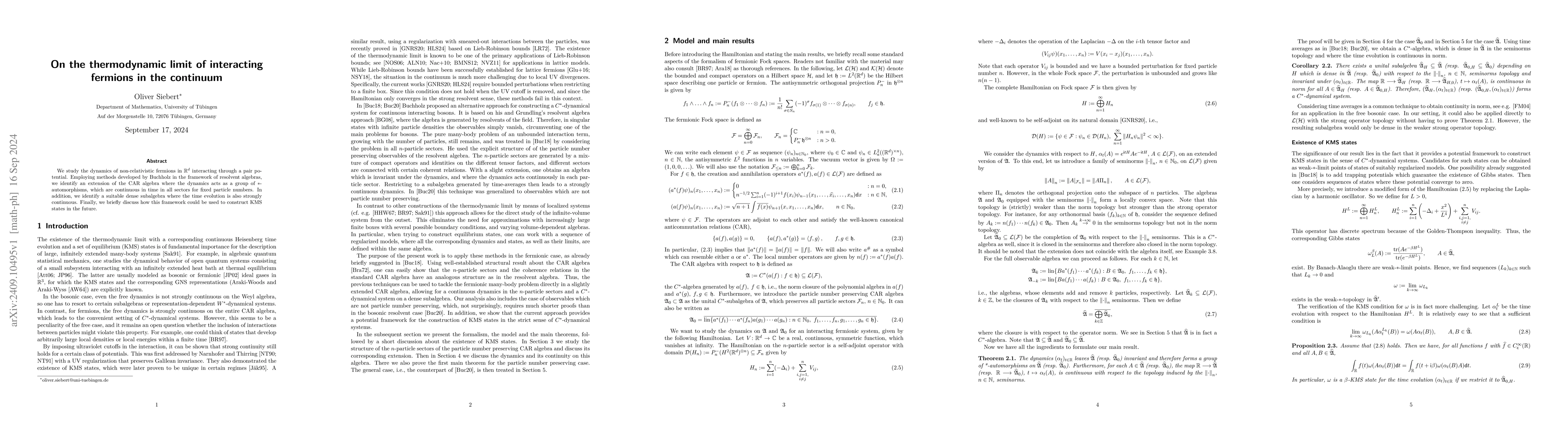 Thumbnail for On the thermodynamic limit of interacting fermions in the continuum