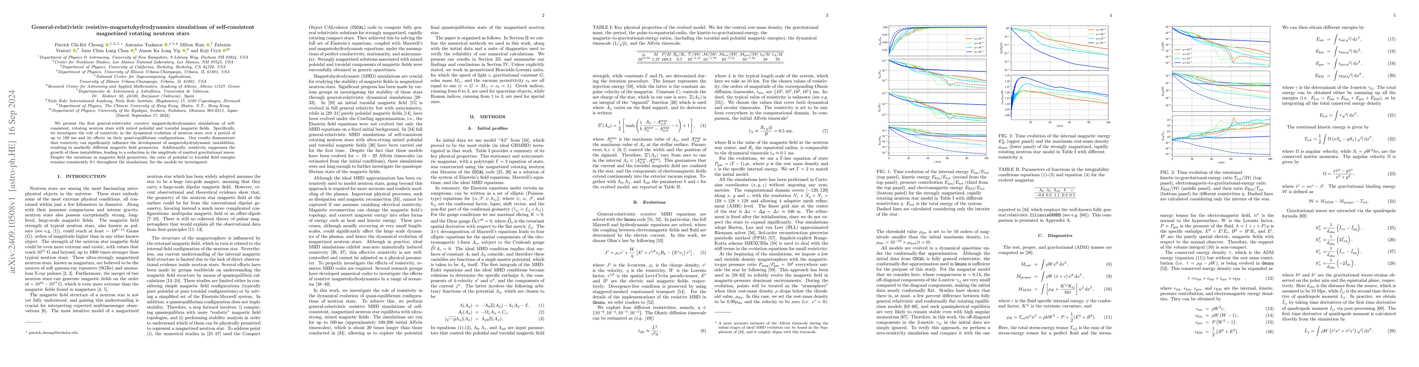 Thumbnail for General-relativistic resistive-magnetohydrodynamics simulations of
  self-consistent magnetized rotating neutron stars